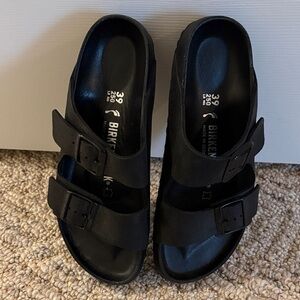 Birkenstock Classic Leather Black Slides